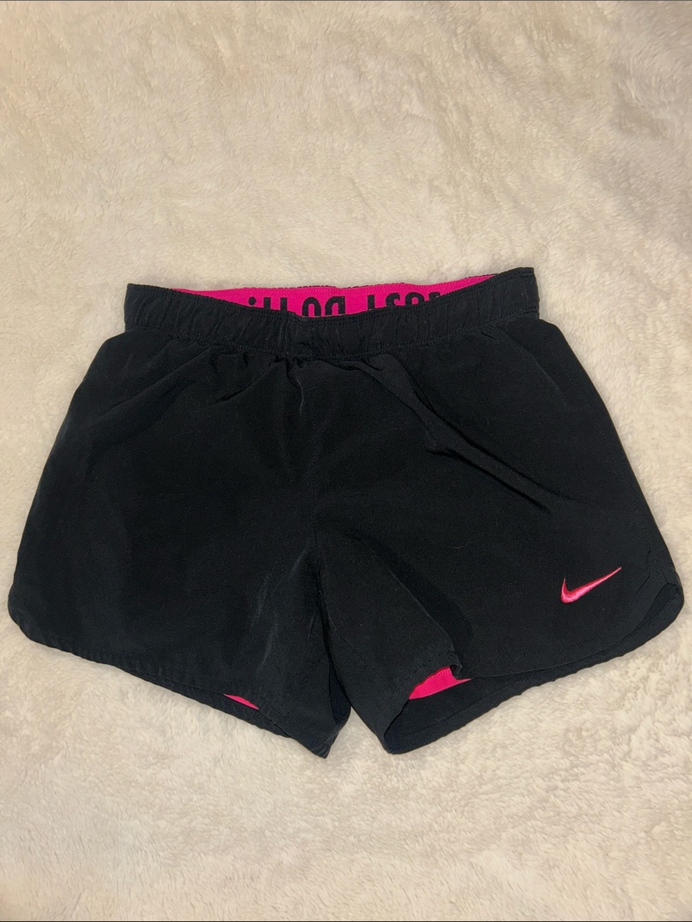 Nike Black Shorts with Hot Pink Accents